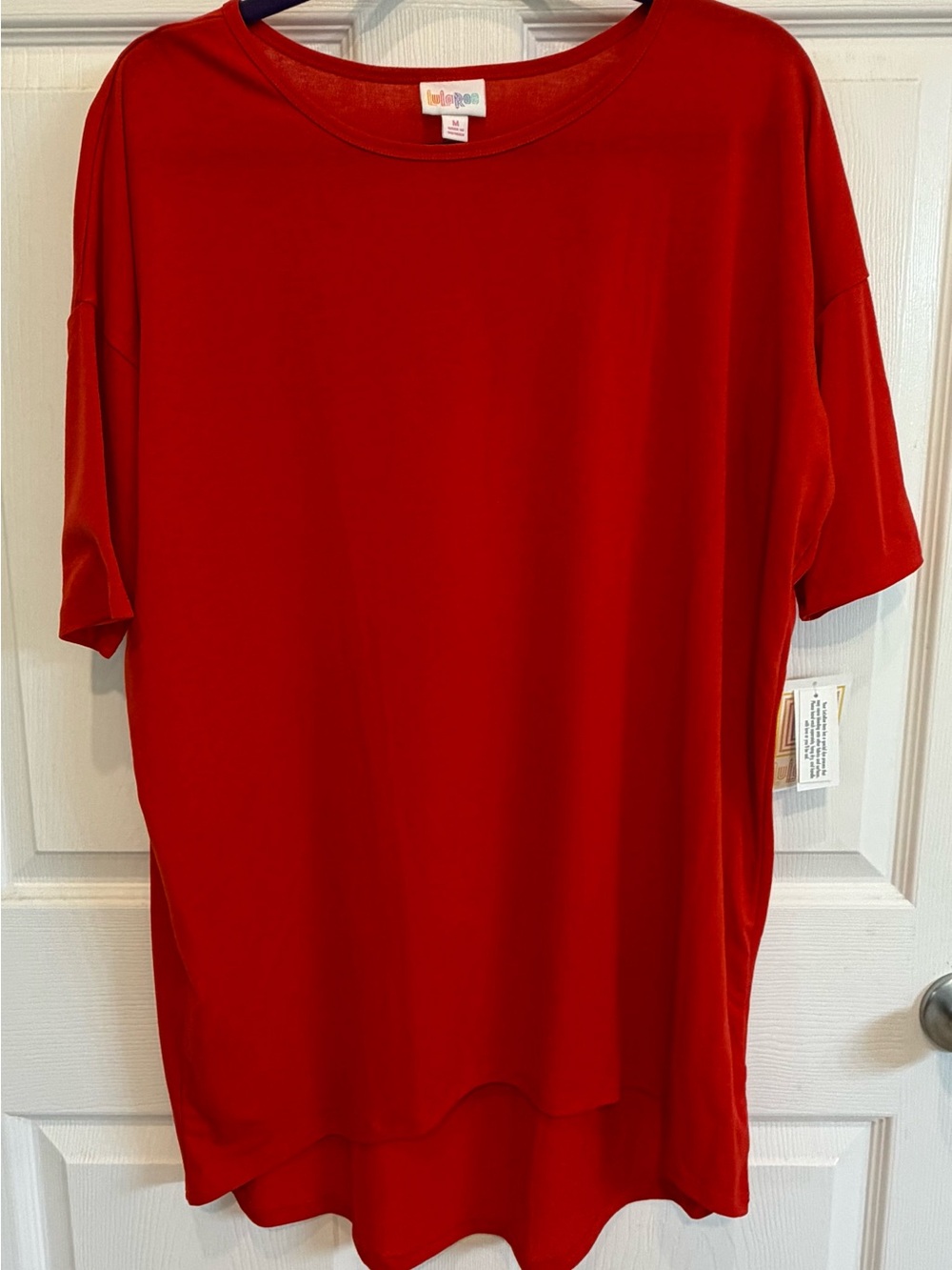 NEW LuLaRoe Irma Solid Red High Low Tunic Tee Medium M
